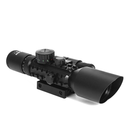 3-10X42E M9 Holographic Sight Scope Wide-field Riflescope with Red Laser and Herring Bone Strutting