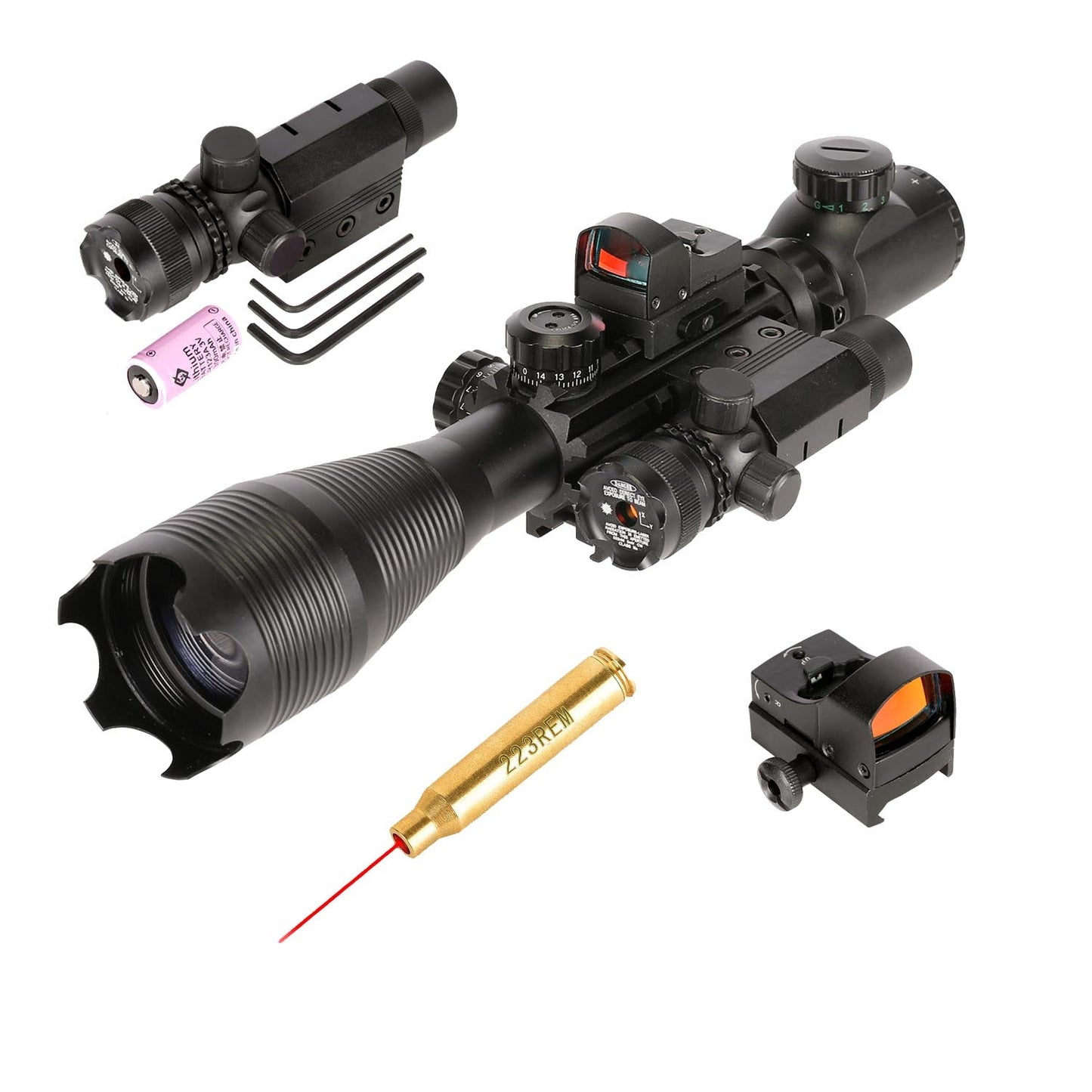 TAC-4: 4 Piece 4-16x50 Illuminated Reticle Scope Package