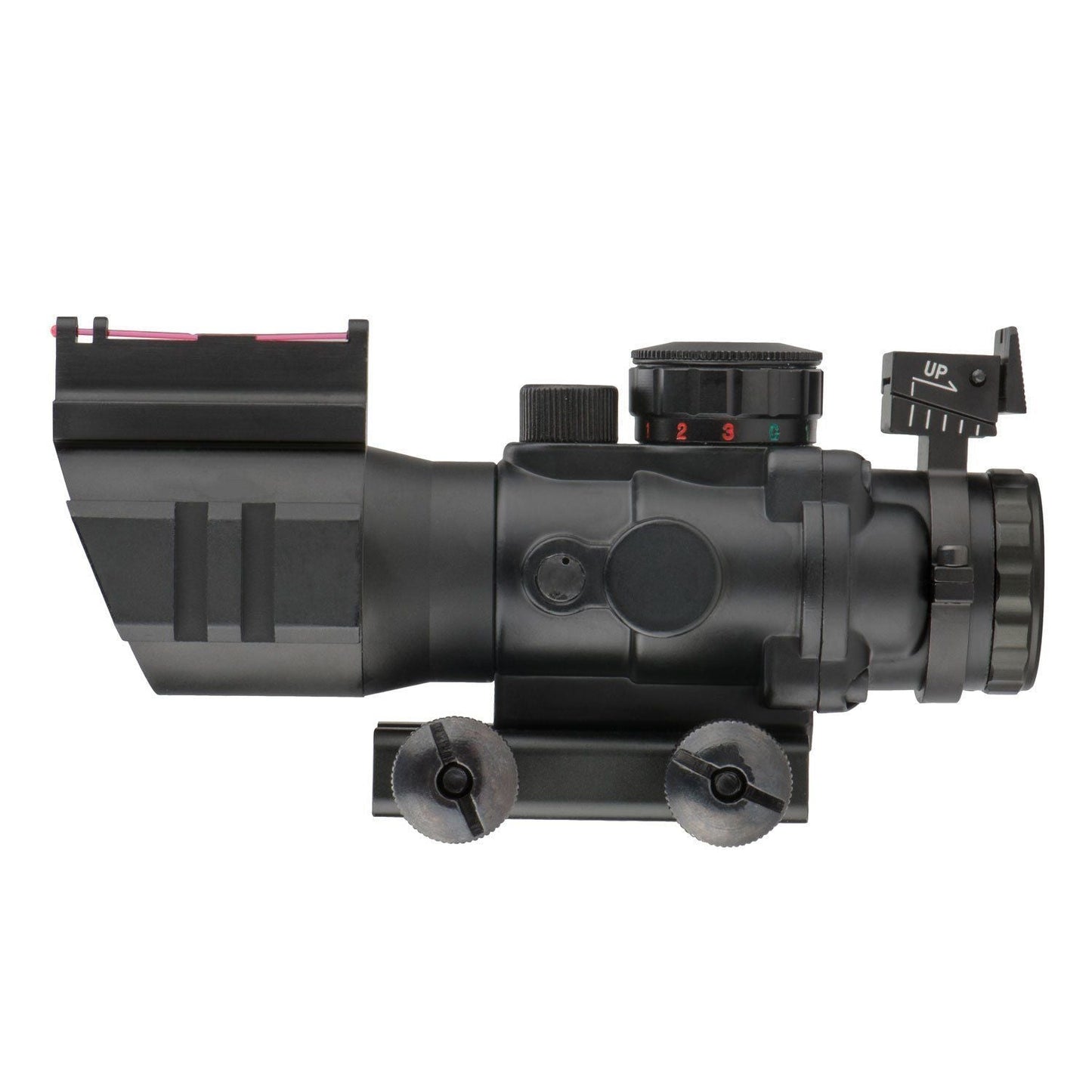 Compact 4x32 Illuminated Reticle Optic with Fiber Optic Front Sight