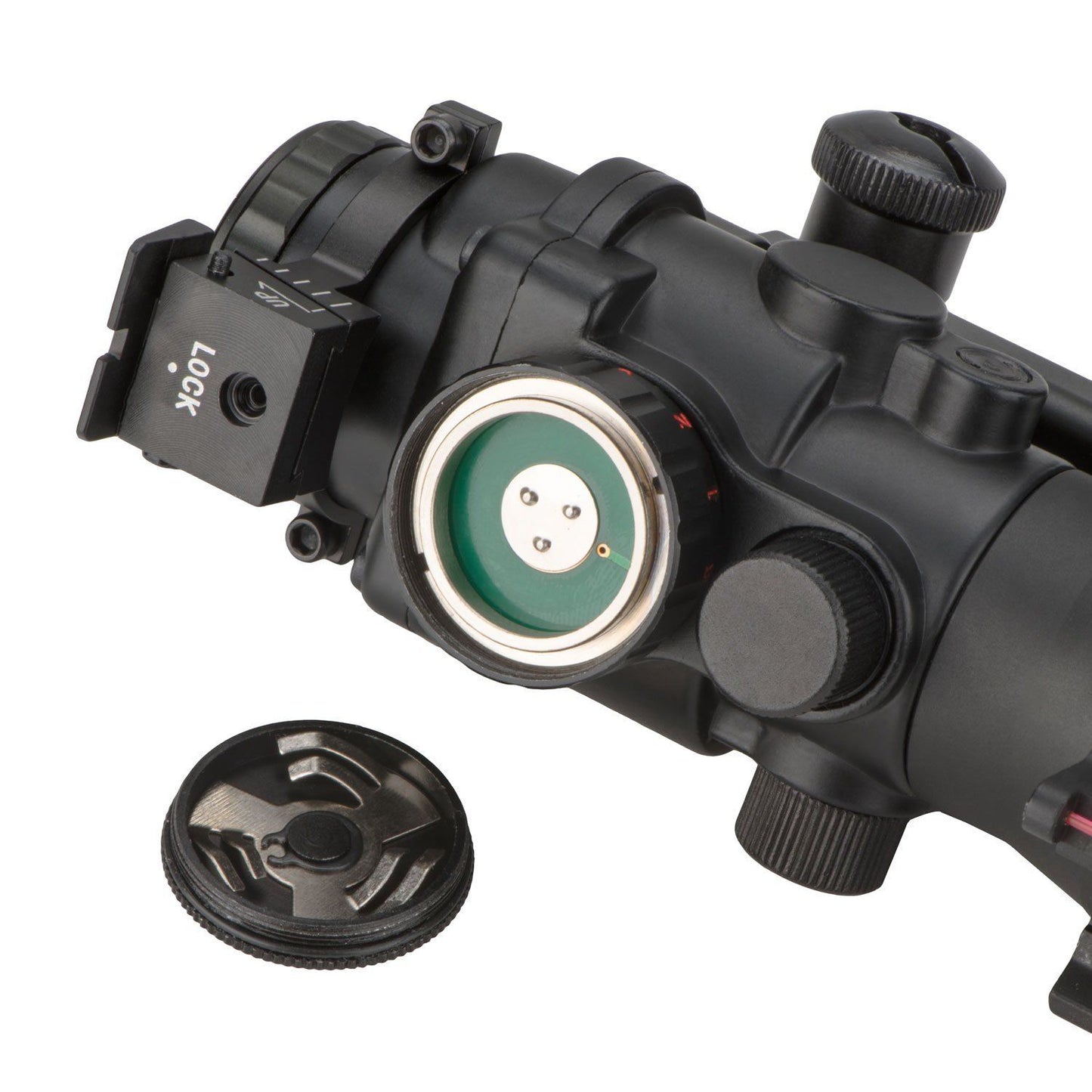 Compact 4x32 Illuminated Reticle Optic with Fiber Optic Front Sight