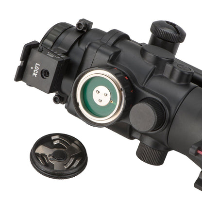 Compact 4x32 Illuminated Reticle Optic with Fiber Optic Front Sight