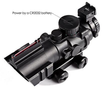 Compact 4x32 Illuminated Reticle Optic with Fiber Optic Front Sight